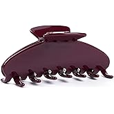 MAORULU Cute Claw Clip for Women – 4'' Large Acetate Hair Clips for Thick Thin Curly Long Hair, Durable Hair Clamps Non-slip Y2K Jaw Clip, Strong Hold, Stylish French Design (Wine Red)