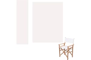 Upone 20.86" L x 16.14" W Directors Chair Canvas Replacement Covers Kit for Directors Chairs,Movie Chair Replacement Canvas Seat and Back Oxford Cloth Cover for Home Director Chair Large Size(White)