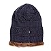 Tirain Men's Stylish Slouchy Knit Beanie Hats Fleece Lined Skull Ski Caps (One size, Navy blue)