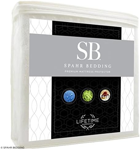 Spahr Bedding Waterproof Mattress Protector - Hypoallergenic Mattress Cover - Cotton Terry Bed Topper for Dust Mite, Allergy Protection - Noiseless, Cool-Sleeping, Breathable - Standard Full Size