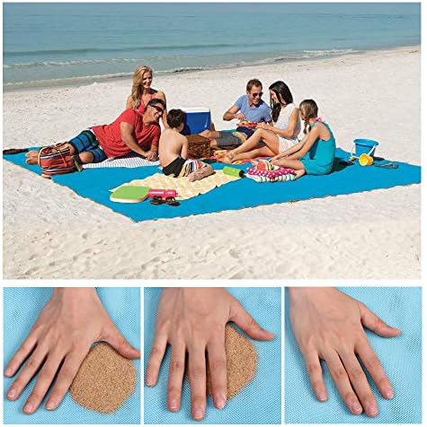 Psampa Sand Free Beach Blanket & Sand Mat Beach - Blanket Sandproof, Outdoor Camping Mat Easy to Clean and Portable Family Picnic Mat for Travel, Camping, and Music Festival [79''×57']