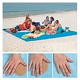 Psampa Sand Free Beach Blanket & Sand Mat Beach – Blanket Sandproof, Outdoor Camping Mat Easy to Clean and Portable Family Picnic Mat for Travel, Camping, and Music Festival [79”×57′]