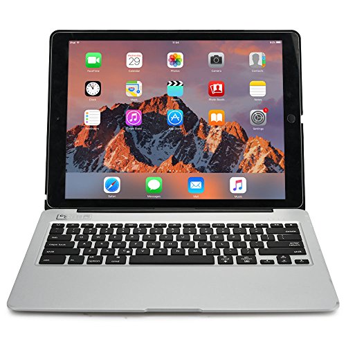 iPad Pro 12.9 keyboard case, [NEW] COOPER KAI SKEL A1 Backlit Aluminum Bluetooth Wireless Keyboard Macbook Clamshell Case Cover with Rechargeable Battery Power Bank for Apple iPad Pro 12.9 inch Silver