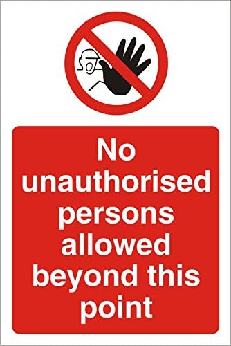 Cartello 'No Access For Unauthorised Persons' – Vinile Autoadesivo, 300x400 Mm, Per Ufficio E Magazzino