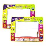 Amytalk Drawing Doodle Mat(2 Packs), 4 Color Children Water Aqua Drawing Mat Board & Magic Pen Doodle Kids Educational Toy Gift 31.5
