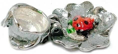 RETRO CHARMS: Vintage Finished Sterling Silver 925 Opening Ladybird In Rose Reveals An Enamelled Ladybird V379