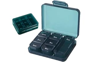 Pill Organizer Weekly Travel Medicine Organizer 7 Compartments Portable Pill Case for Purse Pocket to Hold Vitamin, Fish Oil,