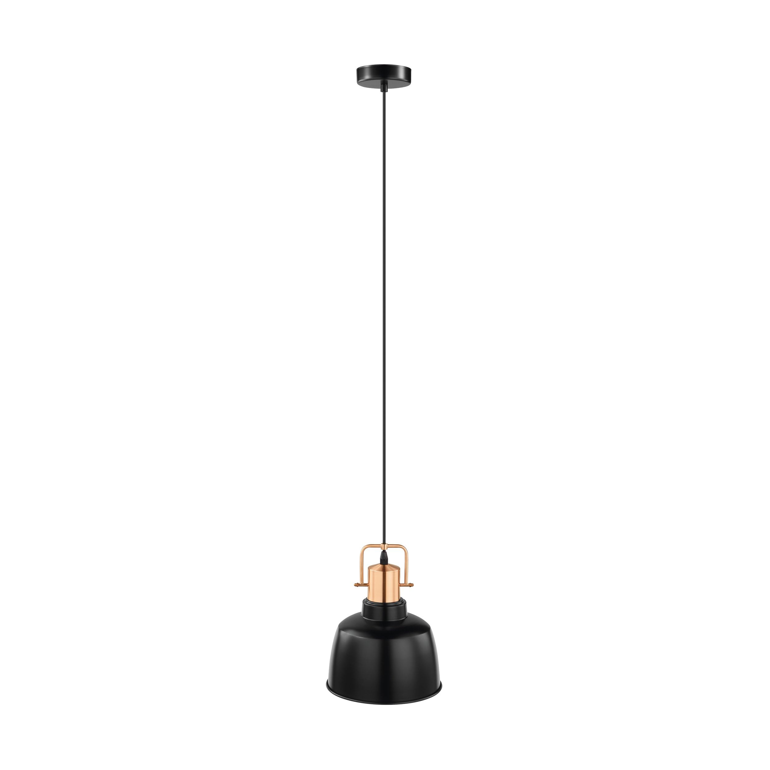 Eglo Pendant Lighting Bodmin, Vintage Ceiling Light Fitting, Hanging lamp for Dining and Living Room Made of Metal in Black and Copper Finish, E27 Socket