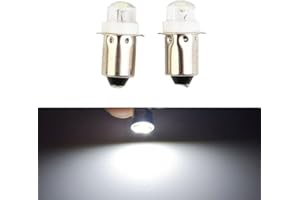 LED Bulb 3V P13.5S PR2 Base 6000K, 3030 LED Chips, 210LM/Bulb, Super Bright White Light for Flashlight Upgrade (2 Pack)