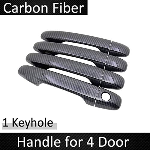 LRJZFX Black Carbon Fiber Door Handle Cover,For Subaru Impreza GJ GP G4 VA 2012~2019 Accessories Stickers Trim 2014 2015 2016 2017 2018