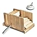WELLAND Bamboo Bread Slicer Guide, Foldable Wooden Toast Cutting Guide with 3 Slicing Sizes for Homemade Breads, Loaf Cakes