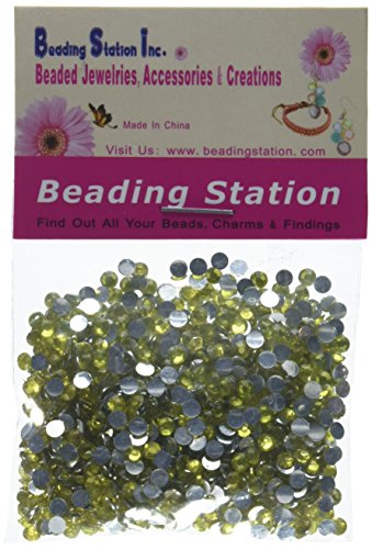 Beading Station 1440-Piece Flat Back Brilliant 14-Cut Round Rhinestones, 3mm-10ss, Yellow