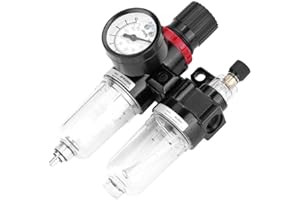 Air Filter Regulator, Pneumatic Air Pressure Filter Regulator Lubricator Moisture Water Trap Oil-Water Separator G1/4