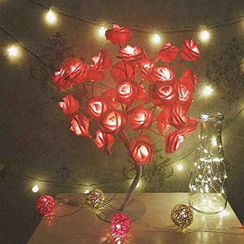 AtneP LED Rose Tree Home Decoration 24 LED Lighting | Size 9x18 Inch | Festival Lamp Creative Gift Diwali Christmas Wedding Party Event - Warm White