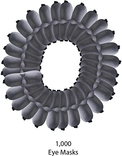 In Flight Mind Padded Nylon Sleep Eye Mask, 1000 Pack, Grey