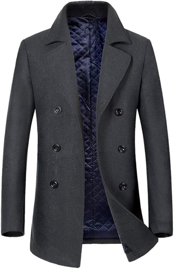 Amazon Bininbox ｐコート ピーコート メンズ ダブルボタン メルトン