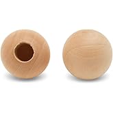 Wood Dowel Caps 1 inch Diameter with 3/8 inch Hole, Pack of 24 Unfinished Dowel Rod Caps for 3/8 inch Dowel Rods, for Crafts and DIYers, by Woodpeckers