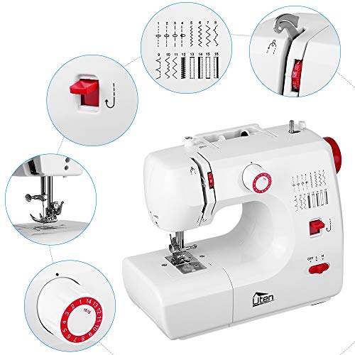 Kranich Sewing Machine 2 Speed 16 Stitches Double Thread Needle Portable Sewing Machine 24W