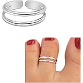 Handmade Silver Adjustable Double Band Toe Ring, 925 Sterling Silver, Classic Dainty Two Lines Open Toe, Pinky, or Knuckle Rings for Women, By MiYa Jewelry Creations