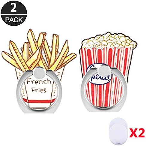 ZOEAST(TM) 3 Pack Phone Ring Grip French Fries Subway Universal 360° Adjustable Holder Car Desk Hook Stand Stent Mount Kickstand Compatible with iPhone X Plus Samsung iPad Tablet (Chips Popcorn)