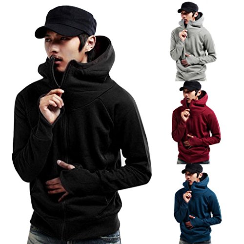 Gillberry Men's Winter Hoodie Warm Hooded Coat Jacket Outwear Sweater Slim Tops (S, Blue)