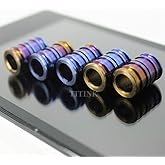 TITINK Titanium Knife Key Parachute Cord Bead Pendant Lanyard Paracord Bead Anodized Blue －Pack of 5