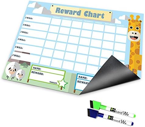 Board Wx Reward and Responsibility Chart for Toddlers Magnetic Dry Erase for Fridge 12 x 17 Inch