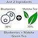 Blueberry Organic Matcha Green Tea Powder - 80 Servings, 8 oz - 2 Ingredients, Natural Flavored Instant Tea for Drinking, Smoothies or Baking, Grade A Matcha