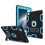 iPad 2 Case,iPad 3 Case,iPad 4 Case, AICase Kickstand Shockproof Heavy Duty Rubber High Impact Resistant Rugged Hybrid Three Layer Armor Protective Case with Stylus for iPad 2/3/4 (Black/Blue)