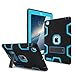 iPad 2 Case,iPad 3 Case,iPad 4 Case, AICase Kickstand Shockproof Heavy Duty Rubber High Impact Resistant Rugged Hybrid Three Layer Armor Protective Case with Stylus for iPad 2/3/4 (Black/Blue)