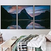 3 Piece Framed Canvas Wall Art Lake Landscape Canvas Prints Home Artwork Decoration for Living Room,Bedroom - 16