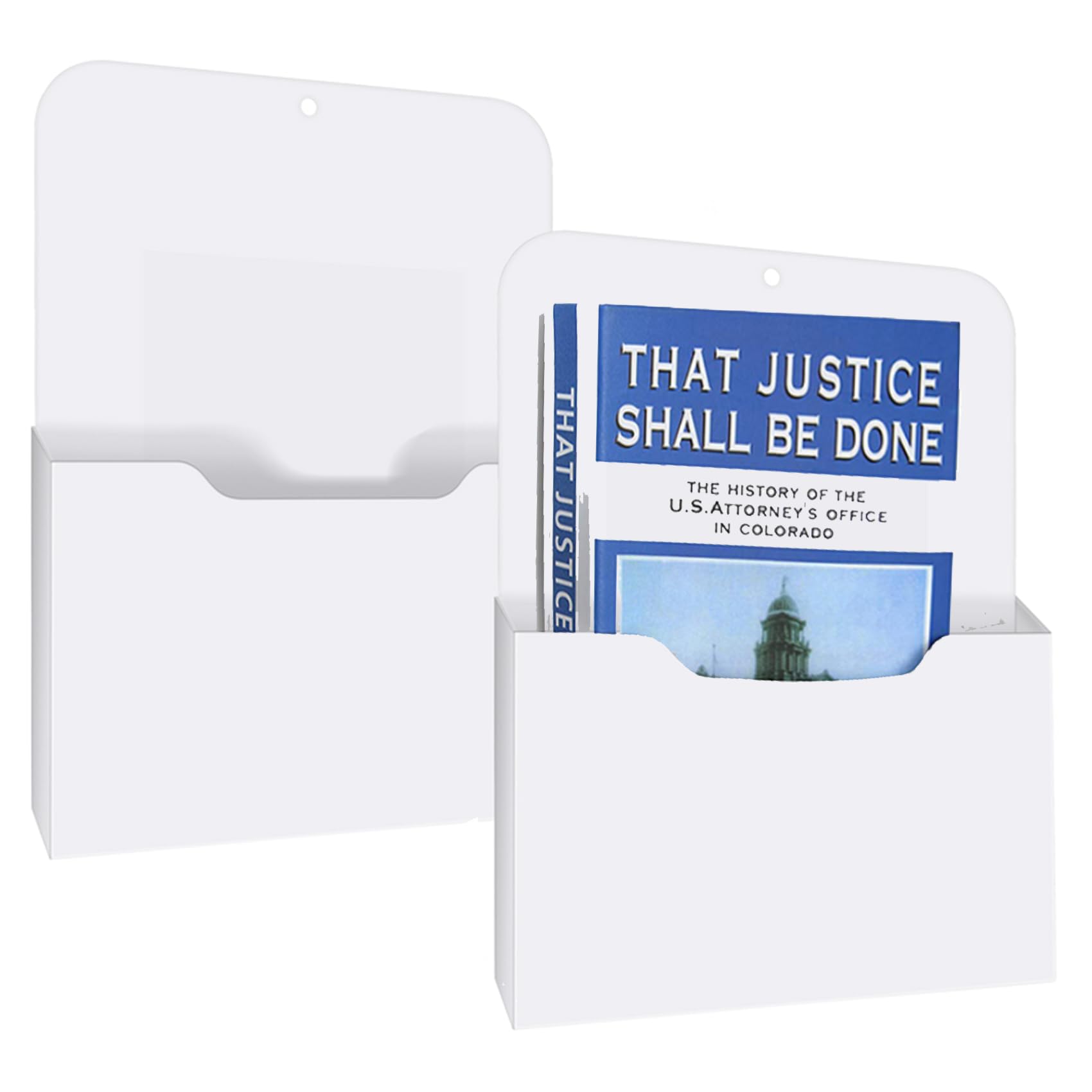Pyatofyy 2 Pack Magnetic File Holder - Paper Holder, Hanging Wall File Organizer Supplies Storage, Magazine Mail Organizer Case for Planners, Letter, White
