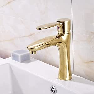 Lavadora de grifería Lavabo de grifo Grifo de lavabo de latón y oro con