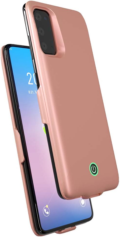 ANERNAI Battery Case for Samsung Galaxy S20 Ultra, 7000mAh Portable Protective Charger Case Rechargeable Extended Battery Pack for Galaxy S20 Ultra (6.9 inch) Backup Power Bank (Rose Gold)