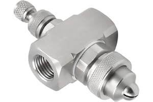MroMax 1/4BSPT Female Thread Air Atomizing Nozzle 304 Stainless Steel Misting Nozzle 80 Degree Siphon Fan-Shape Spray Tip Nozzles