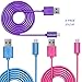 Micro USB Cables, Techoland Colorful [3 Pack] Premium 3ft Charging Cord and Data Sync Cable for Micro USB Connecting Devices (Pink/Purple/Blue)