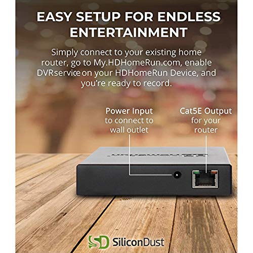 SiliconDust HD Homerun SERVIO DVR Tuner with 2TB of Storage (HHDD-2TB) and Monoprice Indoor Flat 4K HDTV Multi-Directional Antenna Bundle