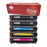 Toner Kingdom Remanufactured Compatible with HP 128A CE320A CE321A CE322A CE323A Toner Cartridges for Use in HP Color LaserJet CP1525n, CP1525nw, CM1415fn, CM1415fnw Printers - 5PK, 2B/1C/1Y/1M