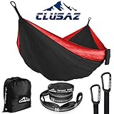 CLUSAZ Double Hammock Parachute Nylon Ripstop 300 x 200cm with Two Tree Straps 2.5 Meters with 10 Loops