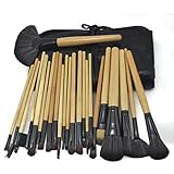 JOVANA Professional Makeup Brush 24pcs set Brushes set tools portable full Cosmetic brush tools Foundation Eyeshadow Lip brush (Brown)