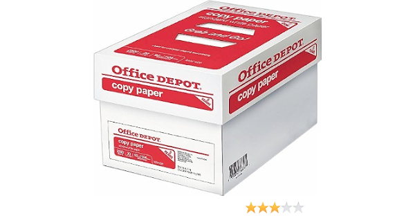 Amazon.com: Office Depot marca – Papel para fotocopiadora, fax laser \u0026  Impresora de inyección de tinta, tamaño 8 1/2 x 11 inch Carta, 20 lb., 92  brillante blanco, última intervensión de ácido,