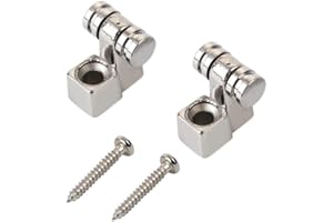 RuiLing 1 Pair Silver Electric Guitar Roller String Tree Retainer,Bass String Guides with Screws Electric Guitar Accessories