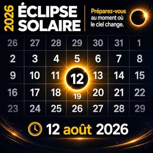 Lunettes Eclipse Solaire 2026 – Lot de 6 Paires Premium avec 2 Filtres Solaires pour Smartphone, Lunettes Eclipse Solaire ISO 12312-2, Certifiées CE, Protection des Yeux pour l'Observation du Soleil