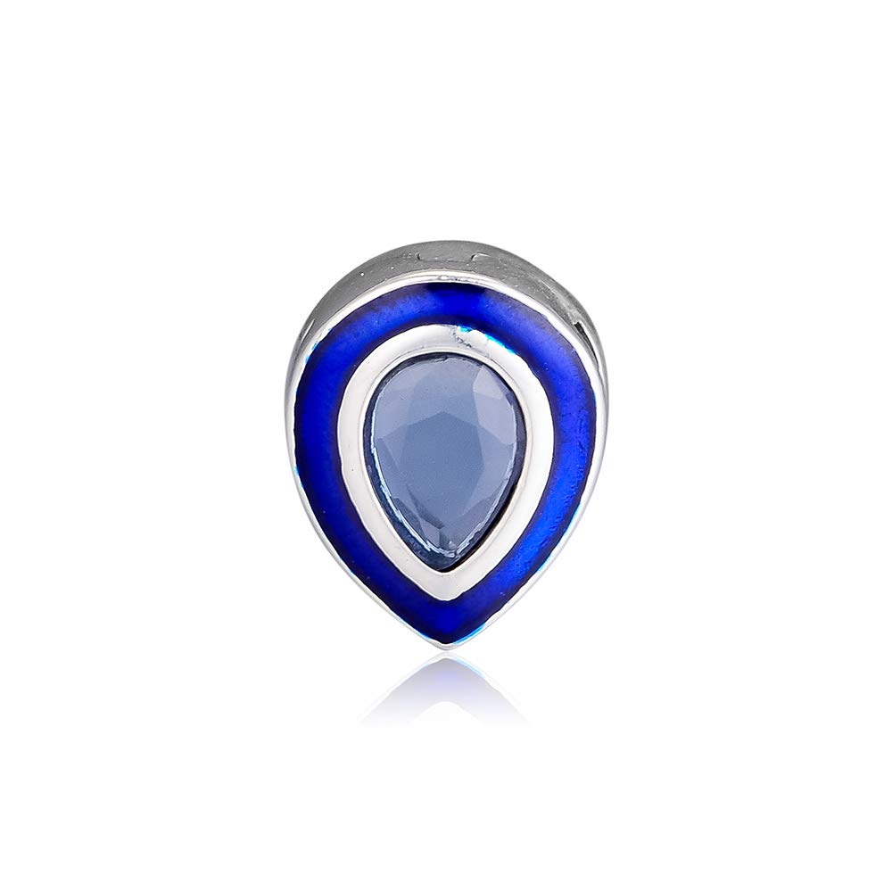 PANDOCCI 2019 Spring Reflexions Dazzling Blue Droplet Clip Bead 925 Silver DIY Fit for Original Pandora Bracelets Charm Fashion Jewelry