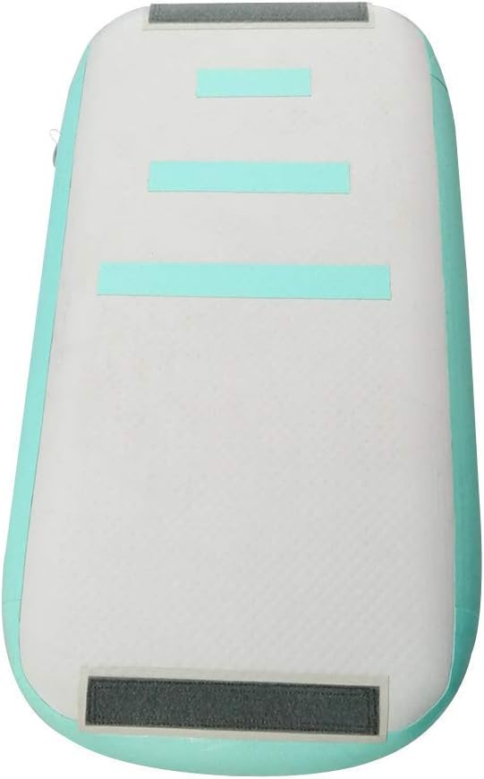 AIRMAT FACTORY/Tokyo Championship/Inflatable Gymnastics Air Track Mat with Foot Pump for Gymnastics Training/Cheerleading/Gym/Home Use (Grey-Mint, 3.3 ft×1.6 ft×8 in)