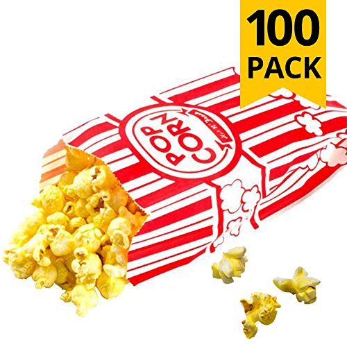 image for Carnival King Carnival Style Paper Popcorn Bags, 1oz bags, Red & White