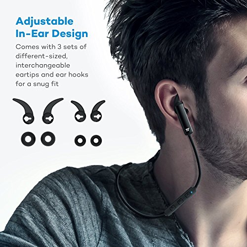 image for TaoTronics Bluetooth Headphones with Lightweight Compact Construction 