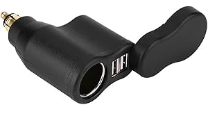 MOTORCYCLE DUAL USB ADAPTER CIGARETTE LIGHTER FOR DIN PLUG ACCESSORY
