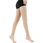 Medical Thigh High Compression Socks,for Women & Men,20-30 MmHg Support Stockings Varicose Veins Compression,Leg Sleeves Footless Hose Legs Open Toe for Relief Shin Splints,Edema,Swelling