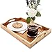 Juvale Bamboo Wood Serving Tray with Handles for Breakfast in Bed, Kitchen Counter, Ottoman (16 x 11 x 2 in)